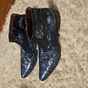 ⭐️Jo Ghost blue made in Italy leather boots men's 41